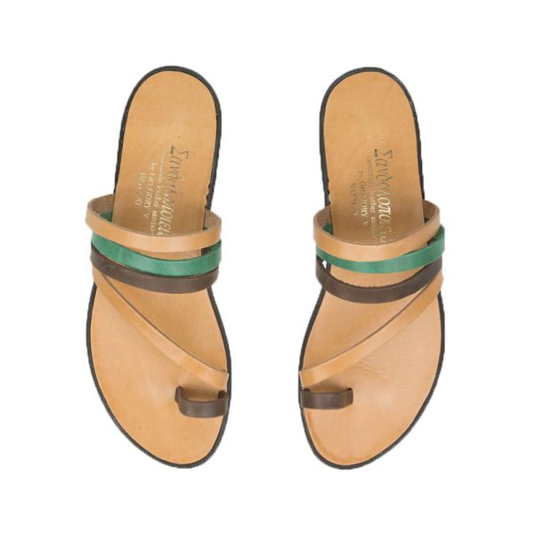 Crete traditional sandals green a