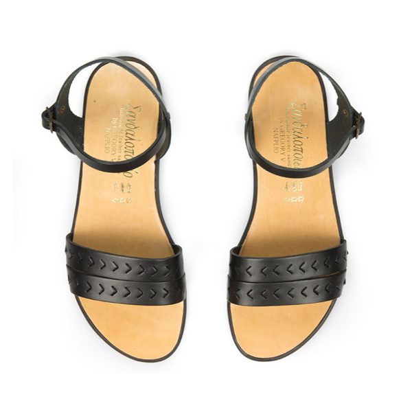 Corfu traditional handmade sandals in black leather nd