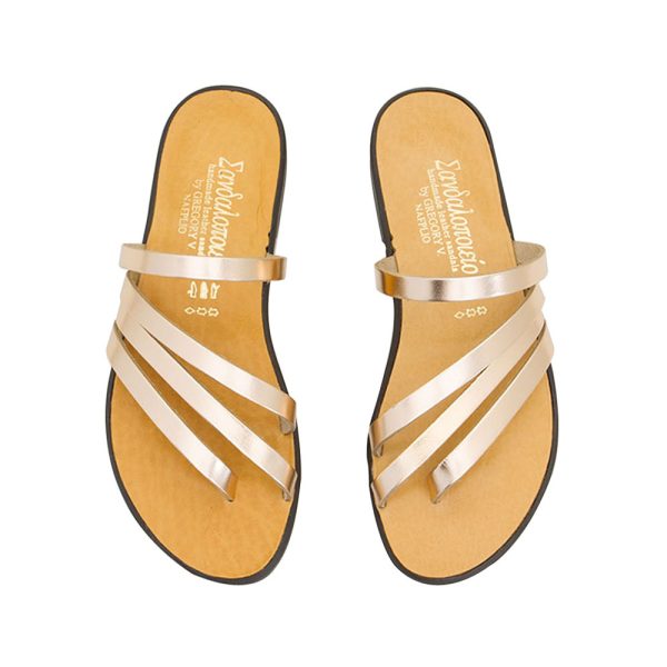 Kimolos tra sandals in rose gold