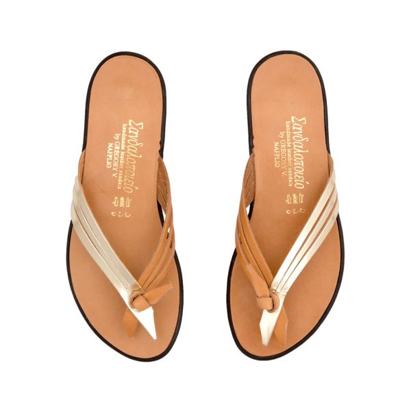 Ikaria traditional sandals natural gold a
