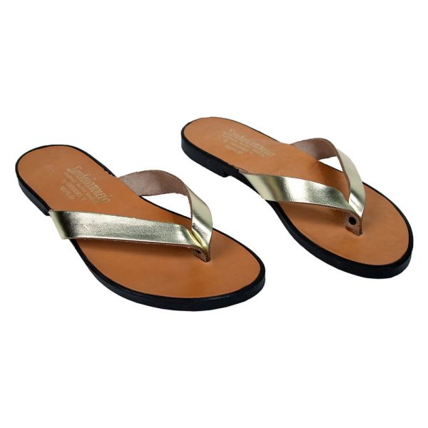 Flip flop traditional sandals gold a