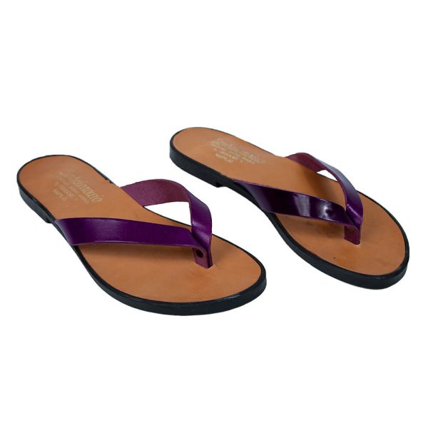 Flip flop traditional sandals purple a