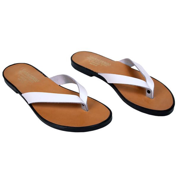 Flip flop traditional sandals white a