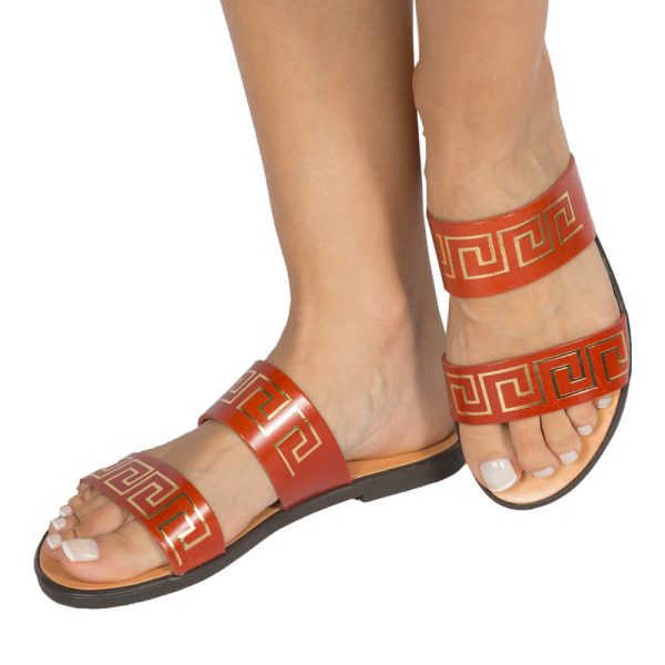 Meandros traditional sandals brick a