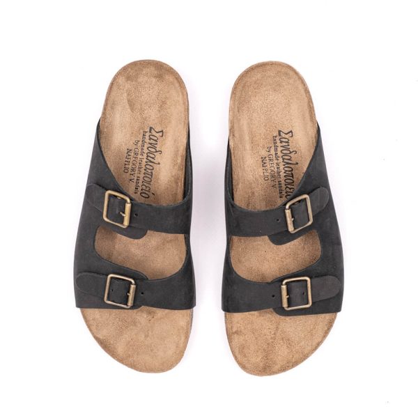 Karpathos anatomic sandals black leather euros