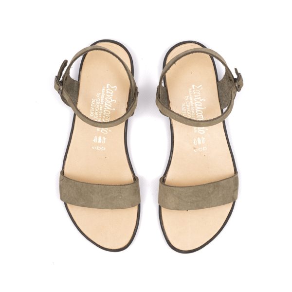 Sifnos traditional sandals chaki leather euros