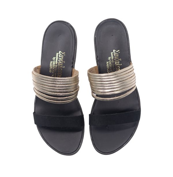 Donousa Traditional Sandals Gold-Black